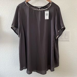 Torrid Sequin Neck & Sleeve Blouse - Size 3X (22W-24W) - NWT